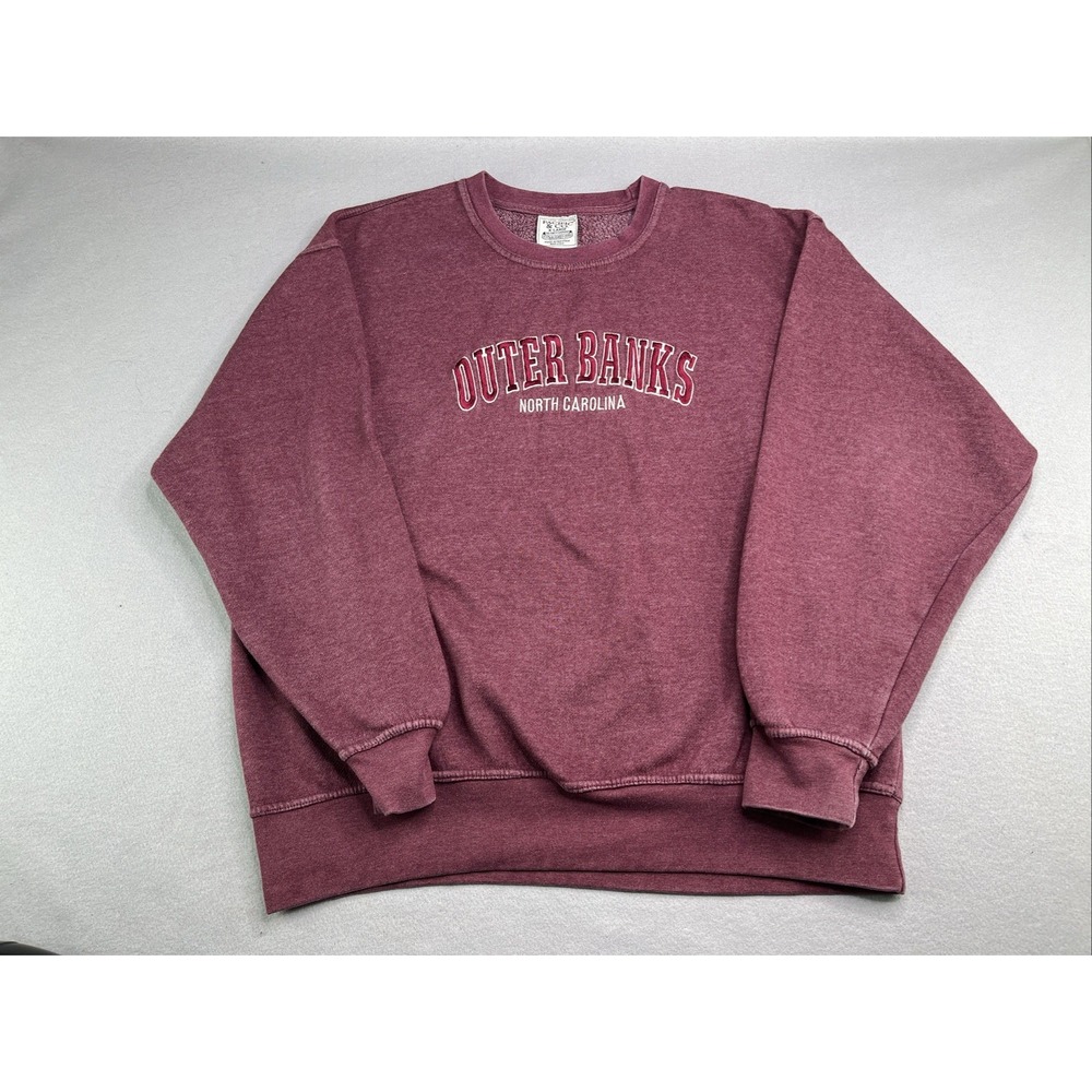 Pacific & Co. Outer Banks Men's Sweatshirt Size XL Burgundy Crewneck Pullover